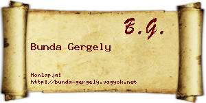 Bunda Gergely névjegykártya